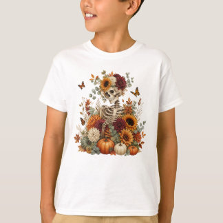 Camiseta Abóbora de Esqueleto Gótico Halloween 