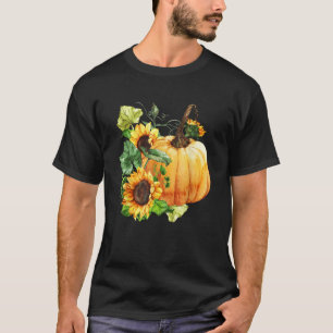 Camiseta Abóbora De Girassol Botânico, Cute Cute Autumn