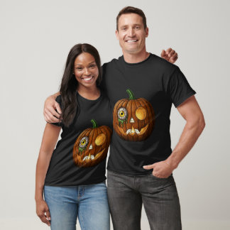 Camiseta Abóbora de Halloween com Olho Místico e Mãos de Es
