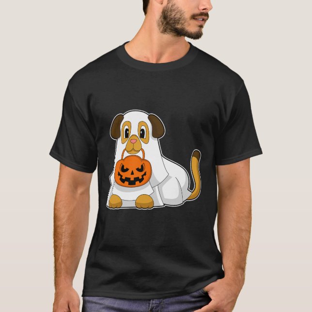 Camiseta Abóbora de Halloween de Cachorro (Frente)