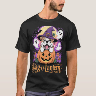 Camiseta Abóbora de Halloween do Cão Bonito Wag-O-Lantern