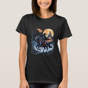 Camiseta Abóbora de Halloween do Cavaleiro Sem Cabeça Vinta