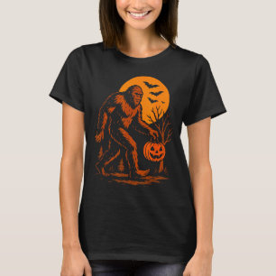 Camiseta Abóbora de Halloween do Pé Grande Sasquatch