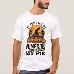 Camiseta Abóbora de Halloween Engraçada Citação de Torta Vi