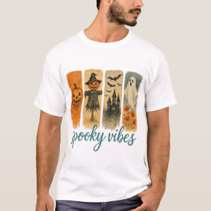 Camiseta Abóbora de Halloween Fantasma de Halloween Vintage