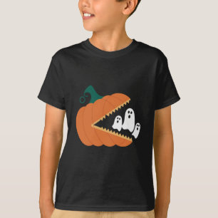 Camiseta Abóbora de Halloween Fantasmas Engraçados Meninos