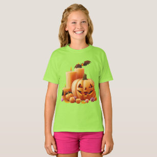 Camiseta Abóbora de Halloween Fofa Jack O Lanterna Doces Cr