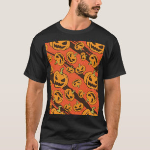 Camiseta Abóbora-de-Halloween: Padrão Invisível e Sem Olho