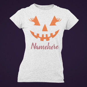 Camiseta Abóbora de Halloween Personalizada Feminina Jack O