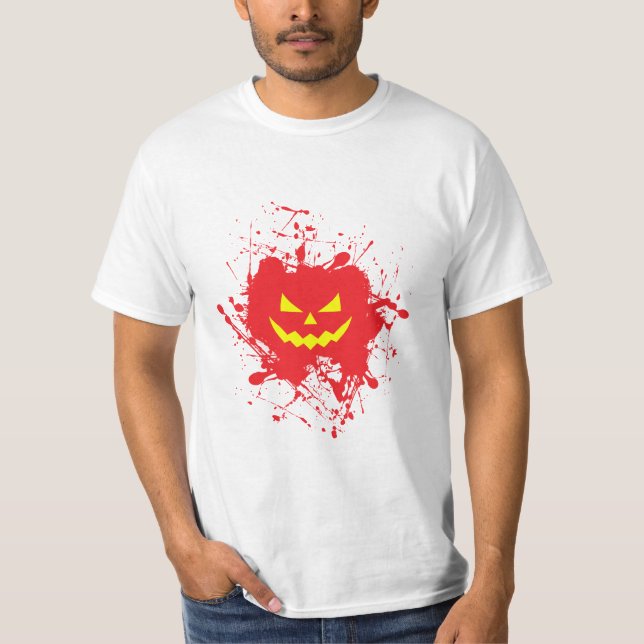 Camiseta Abóbora de Halloween Salpicada (Frente)