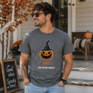 Camiseta Abóbora de Halloween “TCHU!” – Nome Personalizado