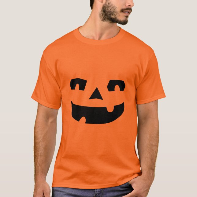 Camiseta Abóbora de Lanterna de Jack Rosto de Halloween (Frente)