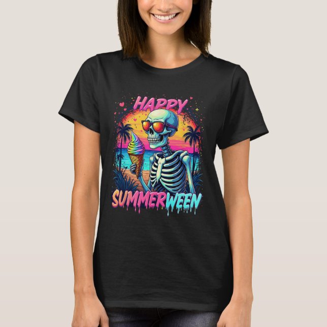 Camiseta Abóbora de Melancia de Verão Feliz Summerween  (Frente)