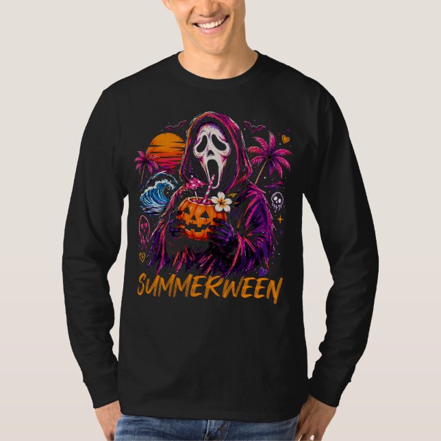 Camiseta Abóbora de Praia do Fantasma do Summerween (Frente)