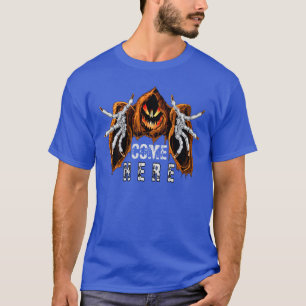 Camiseta Abóbora de Terror Divertida Venha Aqui para presen