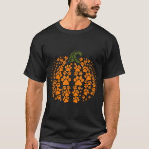 Camiseta Abóbora Divertida Dia das Bruxas Pata Cachorro