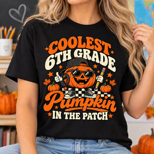 Camiseta Abóbora do 6º ano mais Legal no Outono do Patch