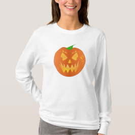 Camiseta Abóbora do Dia das Bruxas no branco