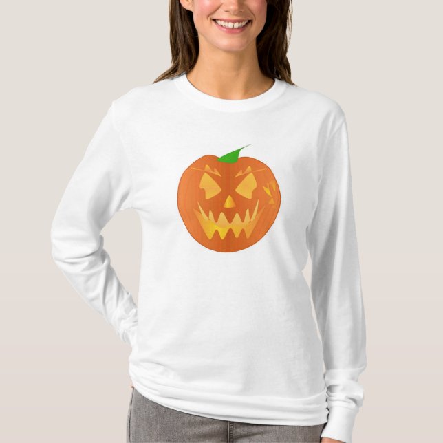 Camiseta Abóbora do Dia das Bruxas no branco (Frente)