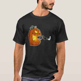Camiseta Abóbora do Jack no Halloween Perseguindo Gato Fant