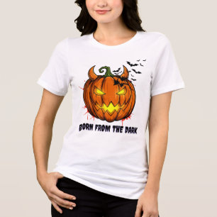 Camiseta Abóbora e Morcegos de Halloween - Gráfico