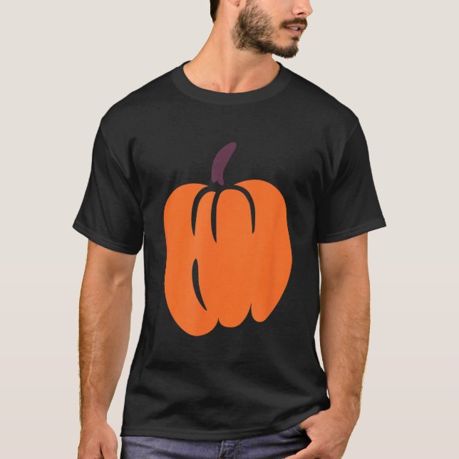 Camiseta Abóbora engraçada de cor laranja para homens mulhe (Frente)
