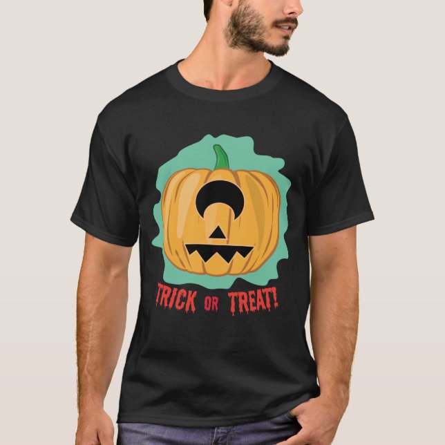 Camiseta Abóbora Engraçada de Halloween (Frente)