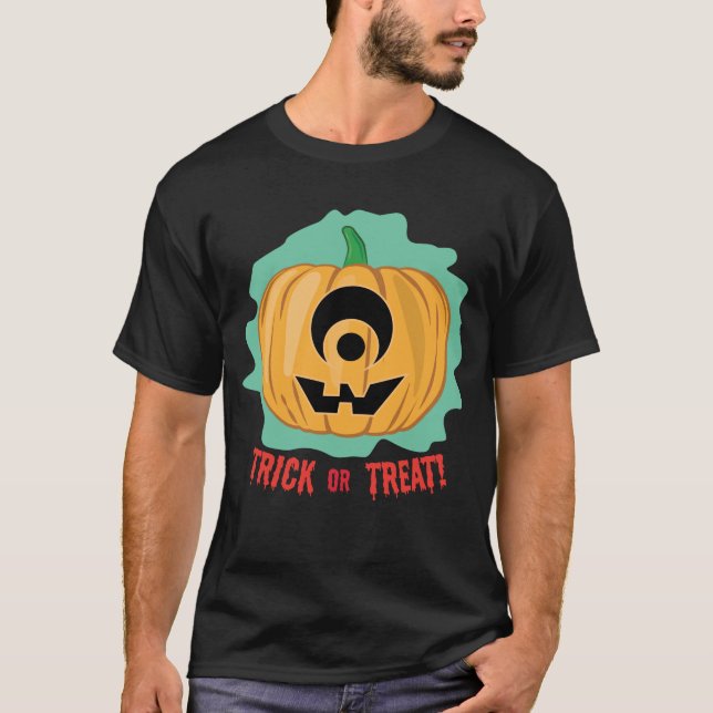 Camiseta Abóbora Engraçada de Halloween (Frente)