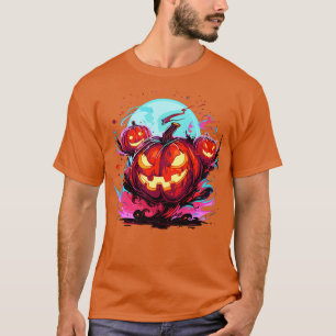 Camiseta Abóbora Engraçada Gráfica Homens Crianças Mulheres