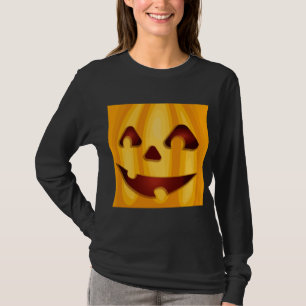 Camiseta Abóbora entalada sorrindo design de Halloween
