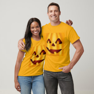 Camiseta Abóbora entalada sorrindo design de Halloween