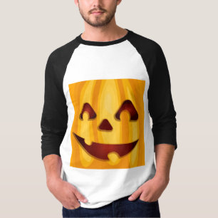 Camiseta Abóbora entalada sorrindo design de Halloween