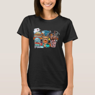 Camiseta Abóbora Estetoscópio Tempero Café Latte Enfermeira