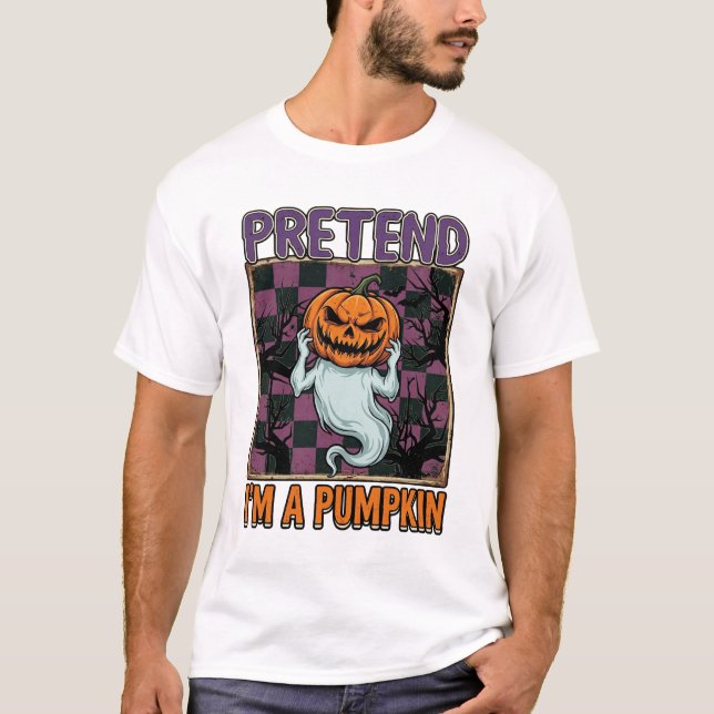 Camiseta Abóbora Fantasma Árvores Assustadoras (Frente)