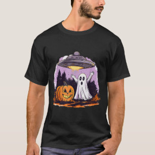 Camiseta Abóbora fantasma ufo retrô halloween alien horror