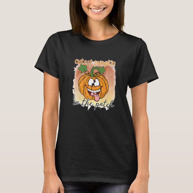 Camiseta Abóbora fofa no canteiro (Frente)