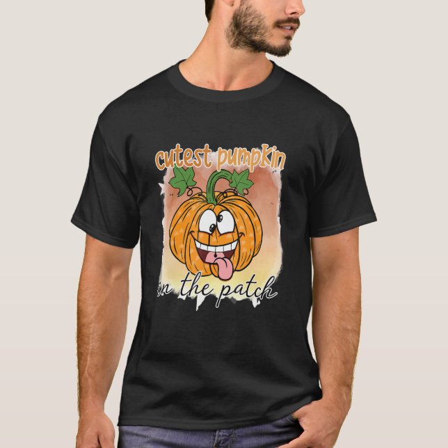 Camiseta Abóbora fofa no design do canteiro (Frente)
