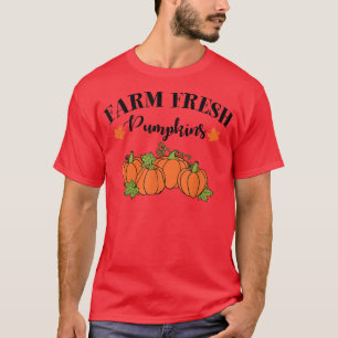 Camiseta Abóbora Fresca de fazenda Feliz Queda Autumn Orang
