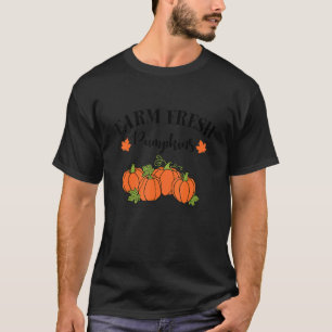 Camiseta Abóbora Fresca de fazenda Feliz Queda Autumn Orang