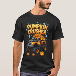 Camiseta Abóbora Jack O Lanterna Esmagador Monstros Caminhã