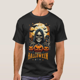 Camiseta Abóbora Lanterna Caveira Morcegos Halloween Sinist