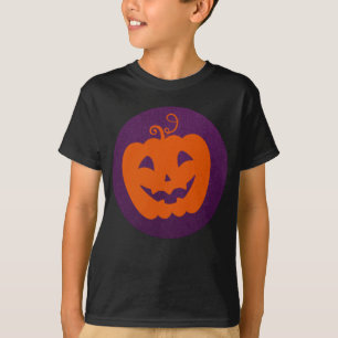 Camiseta Abóbora Laranja Halloween em Pumpkin no Fundo Puro