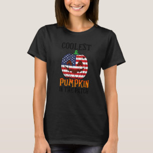 Camiseta Abóbora Mais Legal Do Canto Da Bandeira Dos EUA Ja