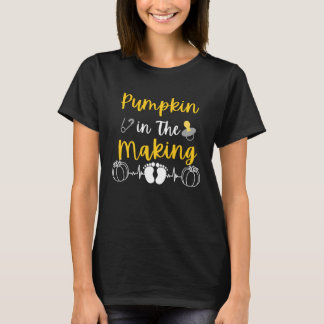 Camiseta Abóbora no Fazer Queda Anúncio de Gravidez
