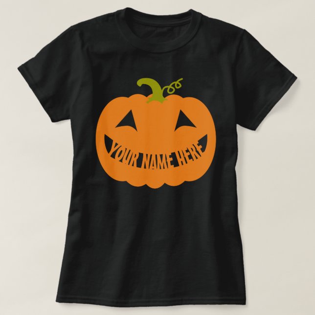 Camiseta Abóbora Personalizada do Halloween (Frente do Design)