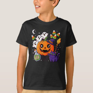 Camiseta Abóbora Pumpkin & Spider Fall Design - Cozy Spooky