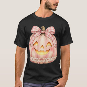 Camiseta Abóbora Rosa Coquette com Luz Interior para o Hall