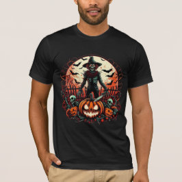 Camiseta Abóbora Sinistra do Espantalho Jack O Lantern Hall