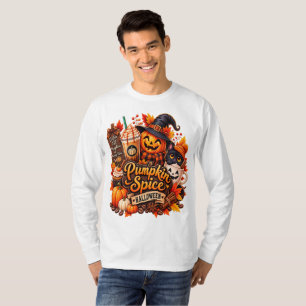 Camiseta Abóbora Temática de Halloween com Café – Fal Vinta