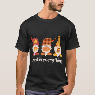 Camiseta Abóbora Tudo Gnomos Caiam Fogueira No Outono Graça